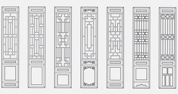 武安常用中式仿古花窗图案隔断设计图